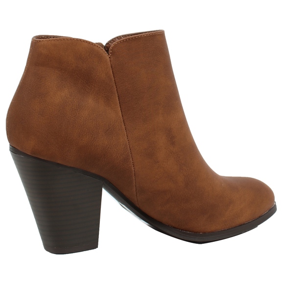 Size 10 Light Tan Tassel Side Zipper Block Heel - Picture 3 of 7